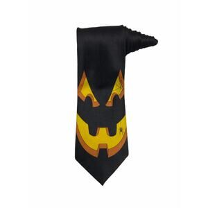 Addiction Halloween Pumpkin Jack O Lantern Spider Holiday Vintage Necktie